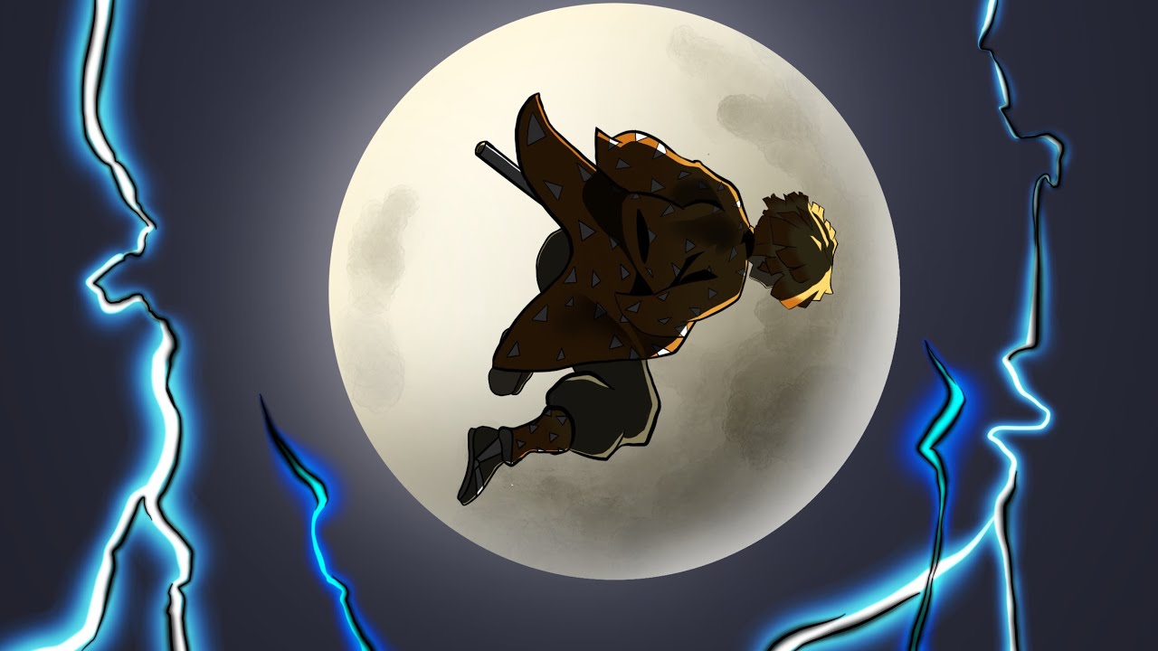 手書き】雷の呼吸・壱ノ型“霹靂一閃六連”【我妻善逸】描いてみた - YouTube