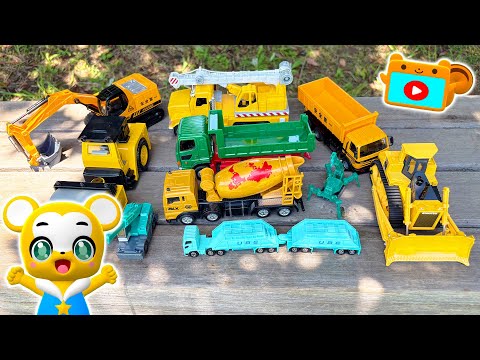 おもちゃ】工事車両でかくれんぼ！トミカ☆はたらくくるま・消防車
