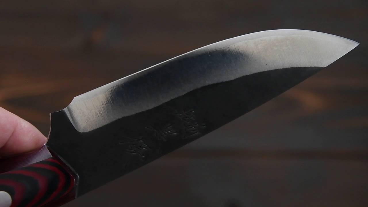 鍛造ナイフ 【翼2型】 越前(黒埼 優)作 青紙スーパー鋼 革製鞘付