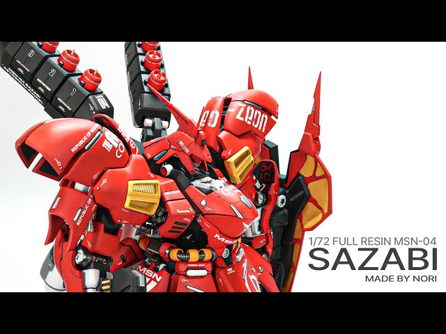 1/72 FULL RESIN MSN-04 SAZABI - 풀레진 1/72 사자비 - YouTube