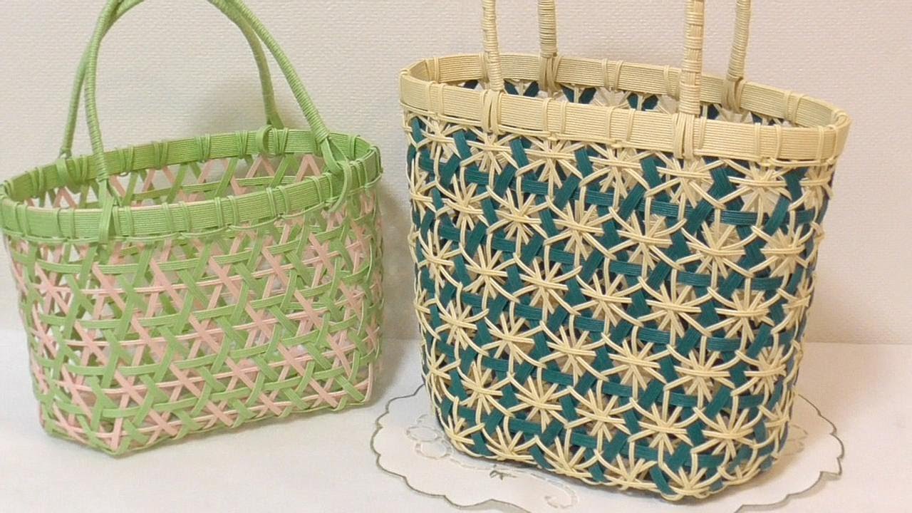 クラフトバンドで作る 華編みのバッグ - YouTube