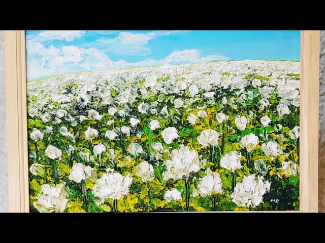 油絵 【シロツメクサの花畑】#絵画 #油絵 #油彩 #油彩画 #絵 #art #oil