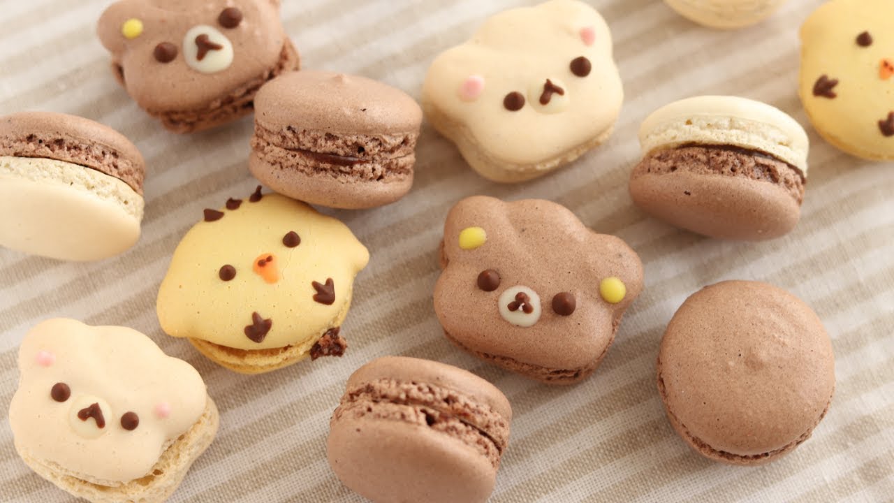 Rilakkuma Chocolate French Macarons｜HidaMari Cooking - YouTube