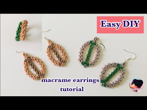 Easy DIY】簡単マクラメピアスの編み方〜Easy macrame earrings