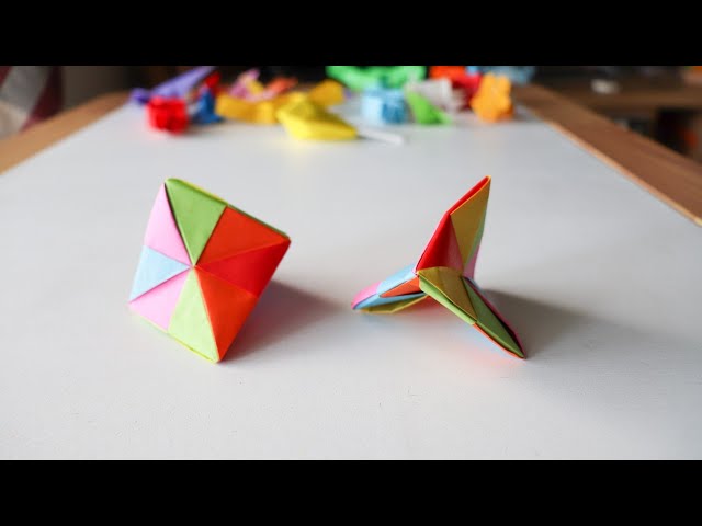 簡単おりがみ】無限につぶせる 不思議なさんかく How to make a