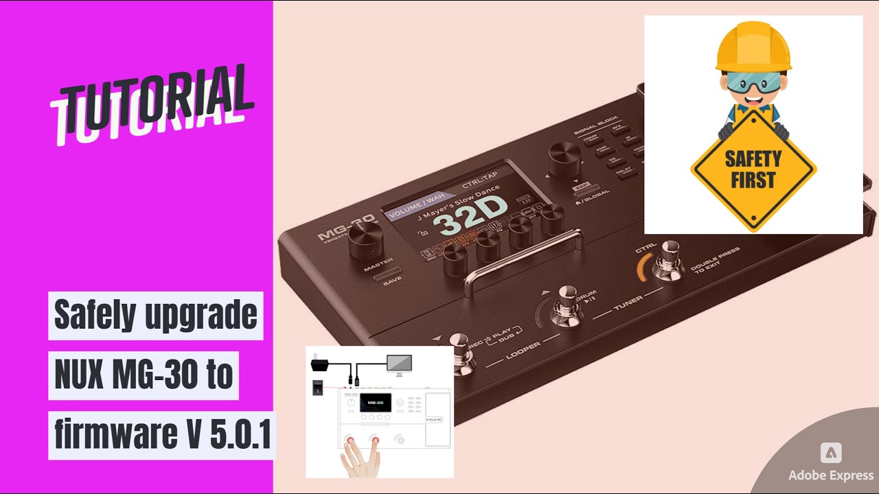 GUITAR 55: Safely Upgrade firmware V 5.0.1 on NUX MG-30 - YouTube