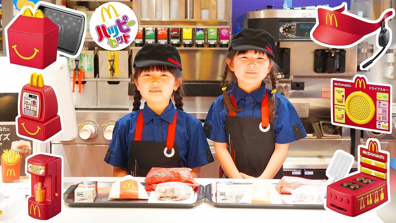 リアルハンバーガー屋さんごっこ！マクドナルドの店員さんになって