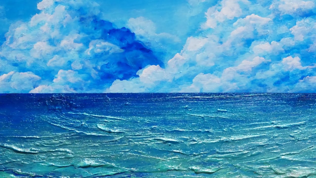 油絵】【夏の海】 #油絵 #手書き #アート #絵画 #絵 #油彩画 #美術