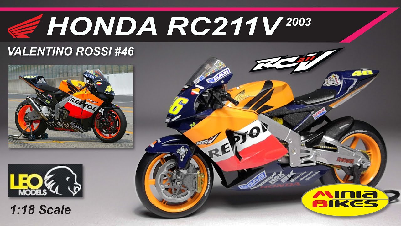 EP473 | VALENTINO ROSSI (2003) | HONDA RC211V | LEO MODELS | 1:18