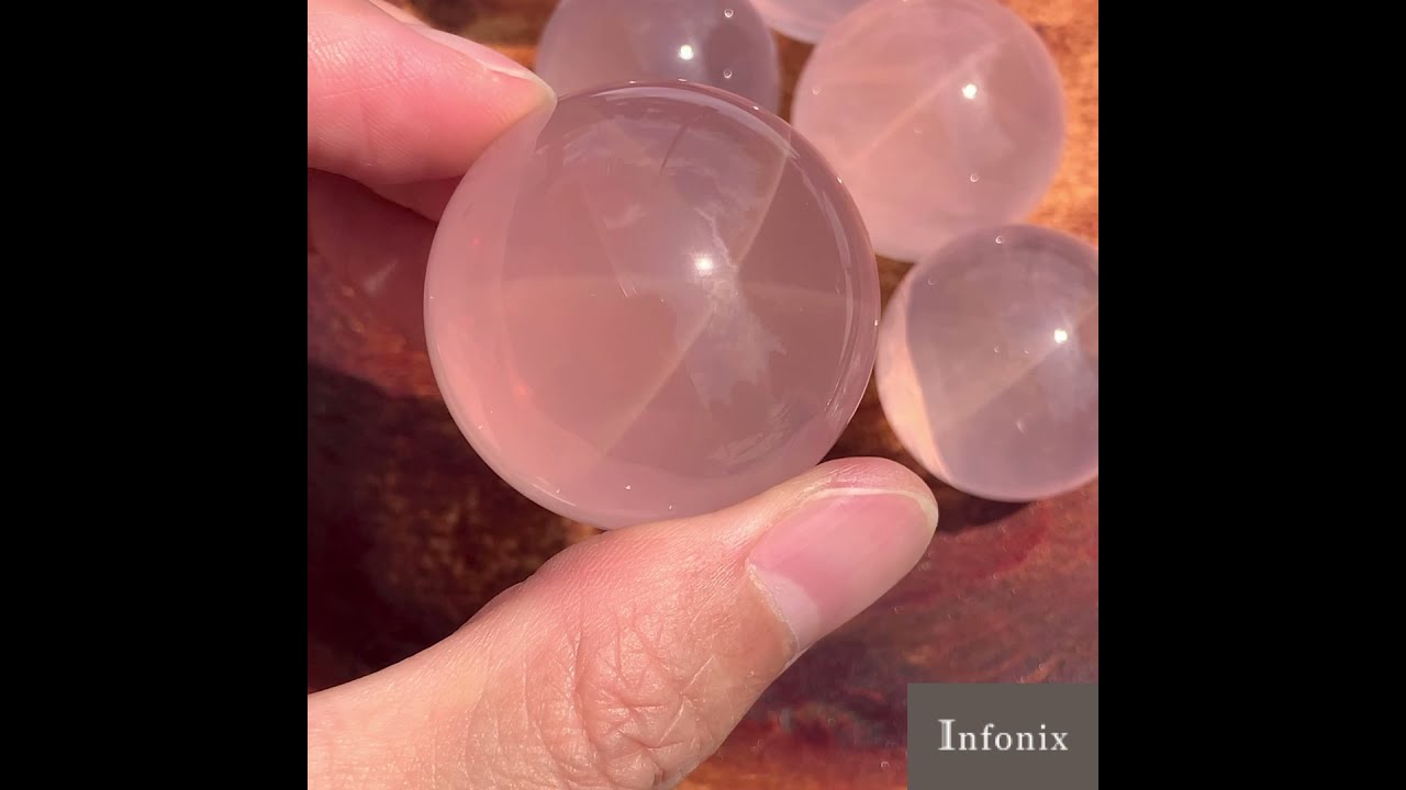 高品質]マダガスカル産スターローズクォーツ丸玉/スフィア（直径30.7mm