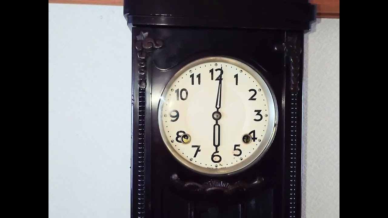 MEIKOSHA時計 LION印 宮型ゼンマイ振り子時計 - YouTube