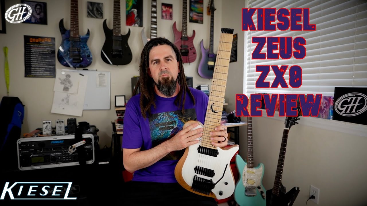KIESEL ZEUS ZX8 REVIEW - 8 string headless guitar - YouTube
