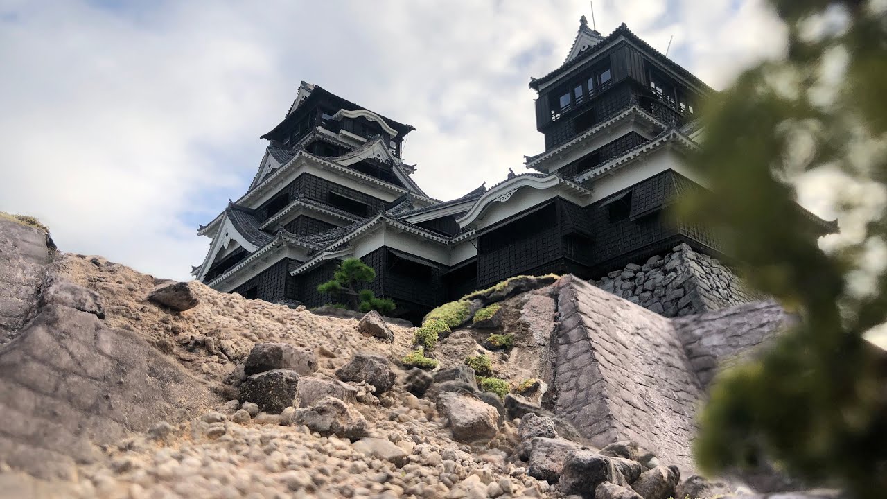 熊本城天守閣被災状況再現模型（縮尺1/150） - YouTube