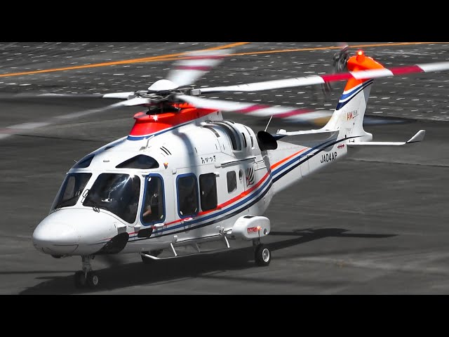 ヘリコプター レオナルド AW169 JA04AP 名古屋空港 2024/6/16 - YouTube