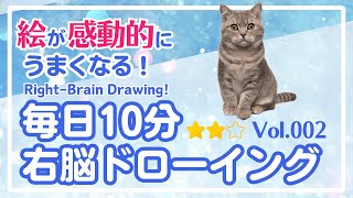 毎日10分右脳ドローイング002！「猫」を描こう！〜10-Minute Daily
