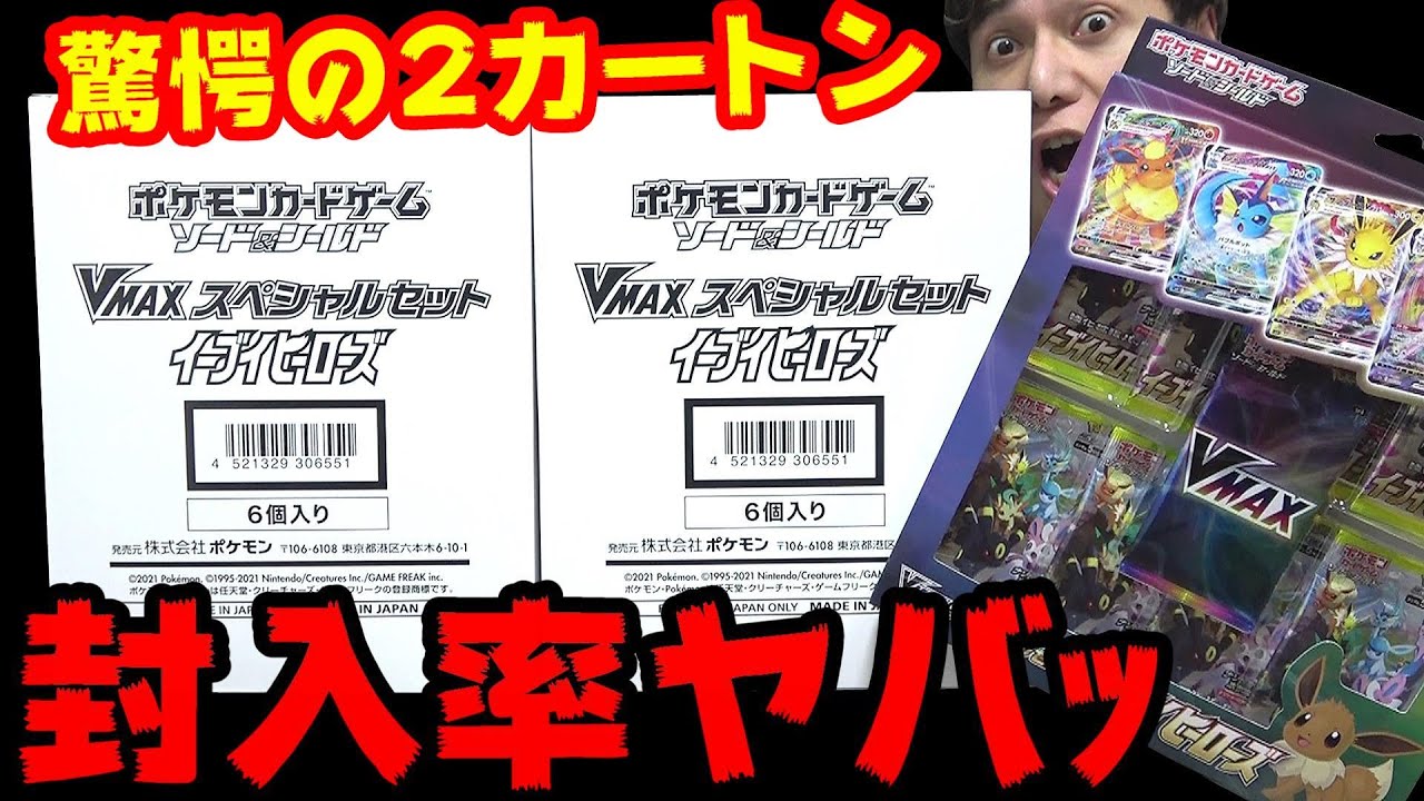 ポケカ】イーブイヒーローズVMAXスペシャルセットを2カートン開封