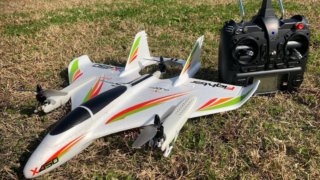 I tried flying the XK X450 VTOL radio-controlled airplane I bought