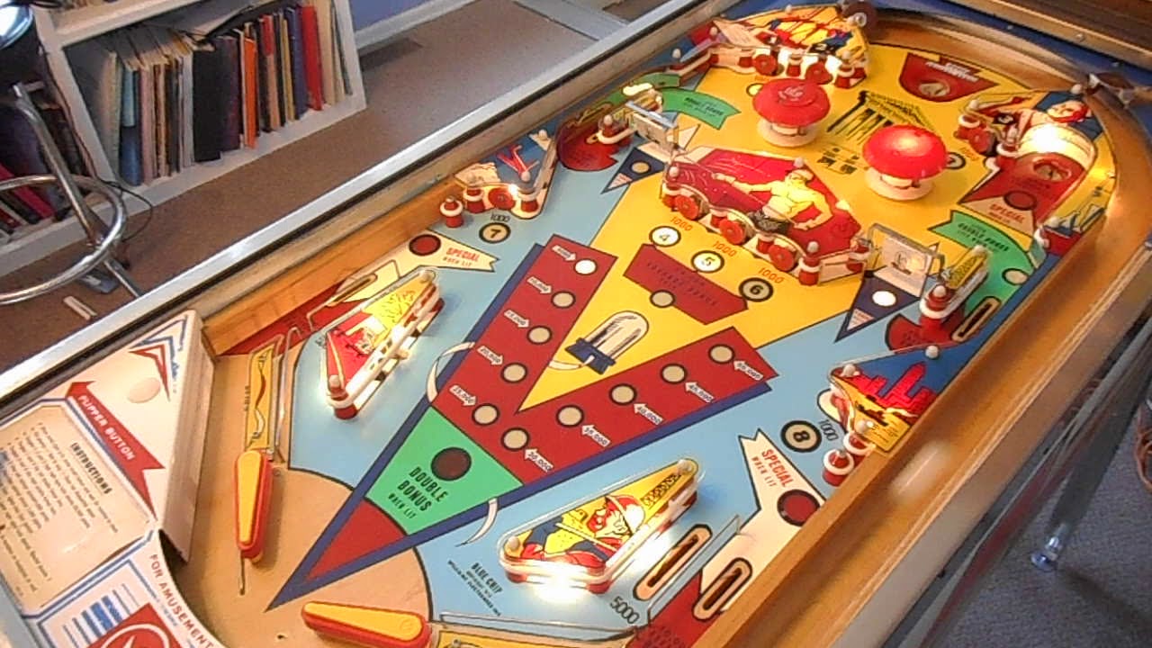 1976 Williams Blue Chip PInball Machine Gameplay White Power Ball