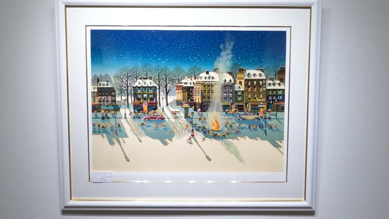 ヒロ・ヤマガタ スノーファイヤー インテリア 絵画 パリ 風景画 シルク