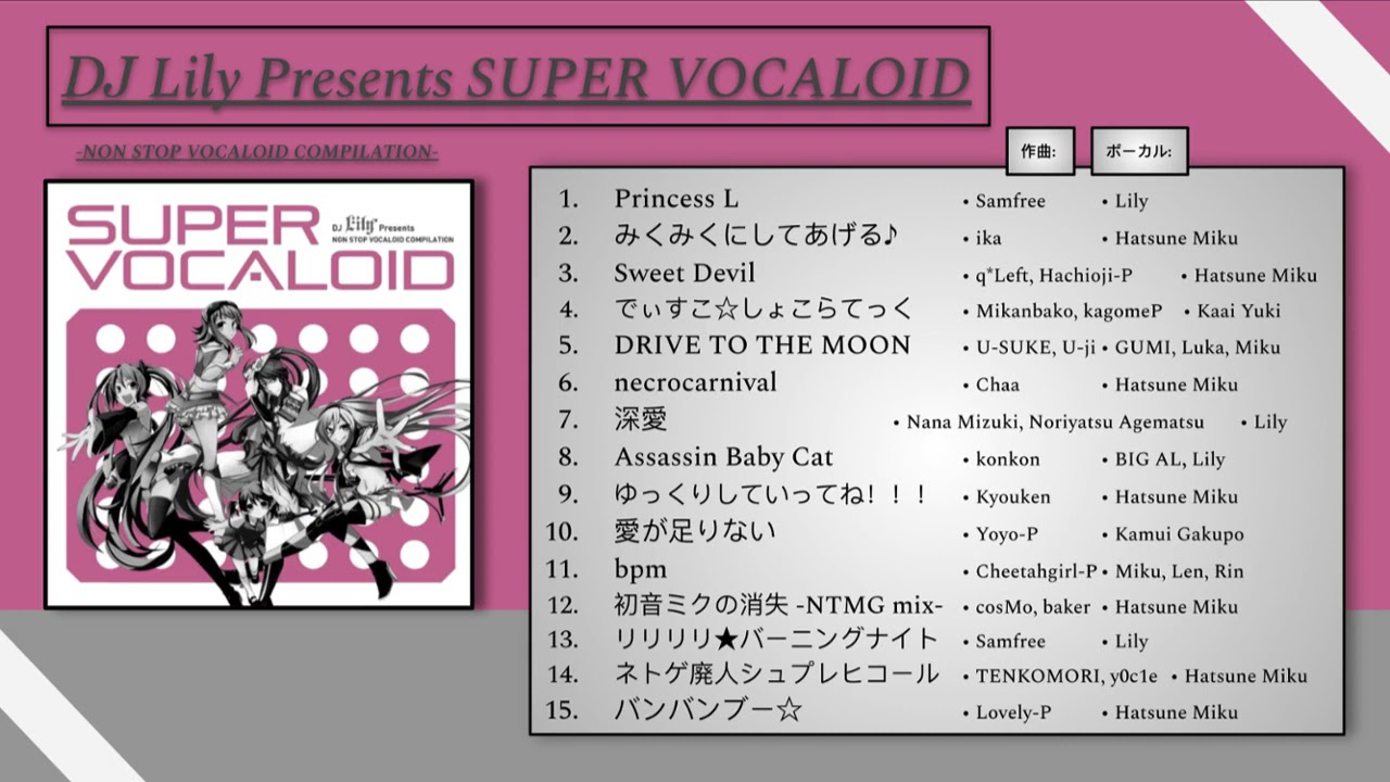 Dj Lily Presents SUPER VOCALOID NON STOP VOCALOID COMPILATION
