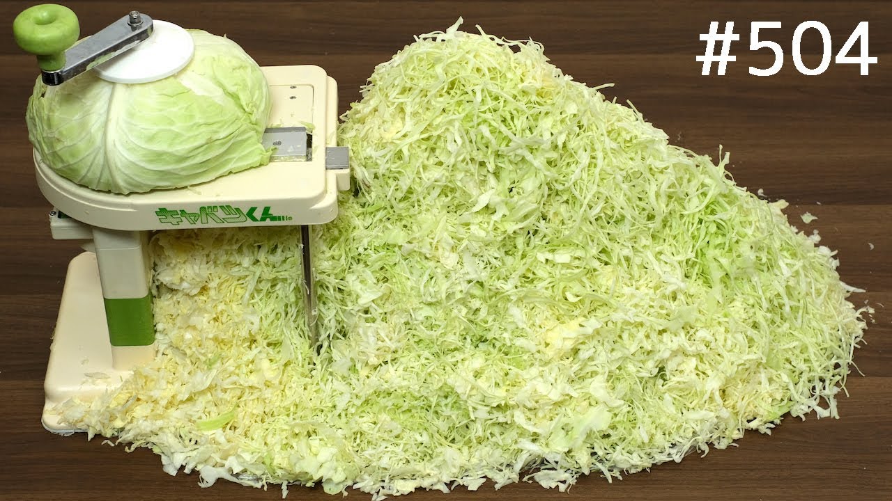 業務用キャベツくんで千切り！Cabbage Slicer machine. japanese