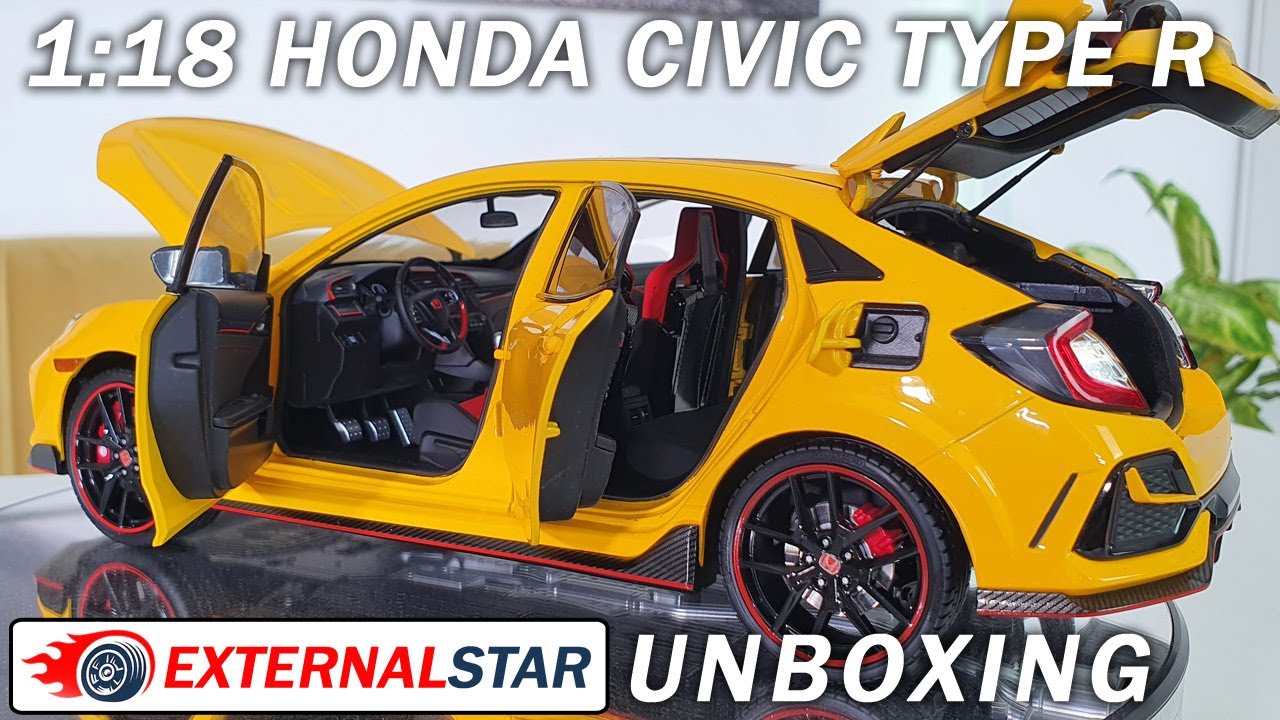 Unboxing: Honda Civic Type R 1:18 scale diecast model by LCD - YouTube