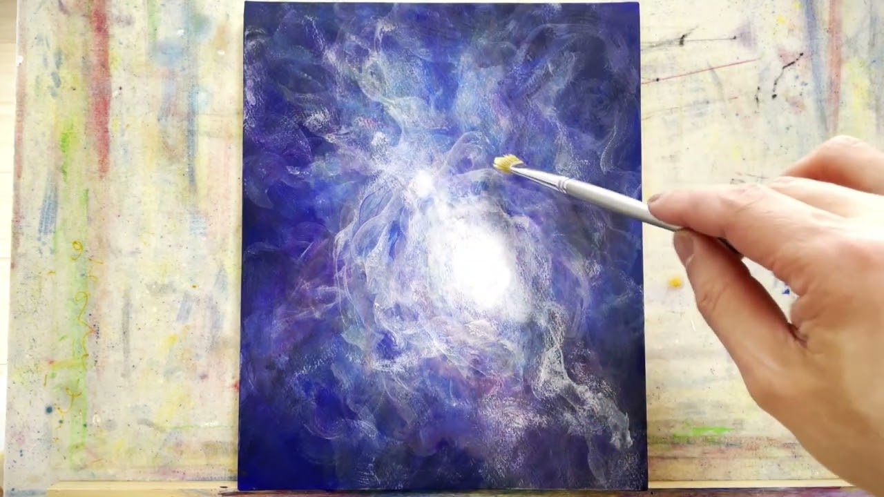 アクリル絵の具を使った宇宙を感じる抽象画の描き方－Acrylic abstract
