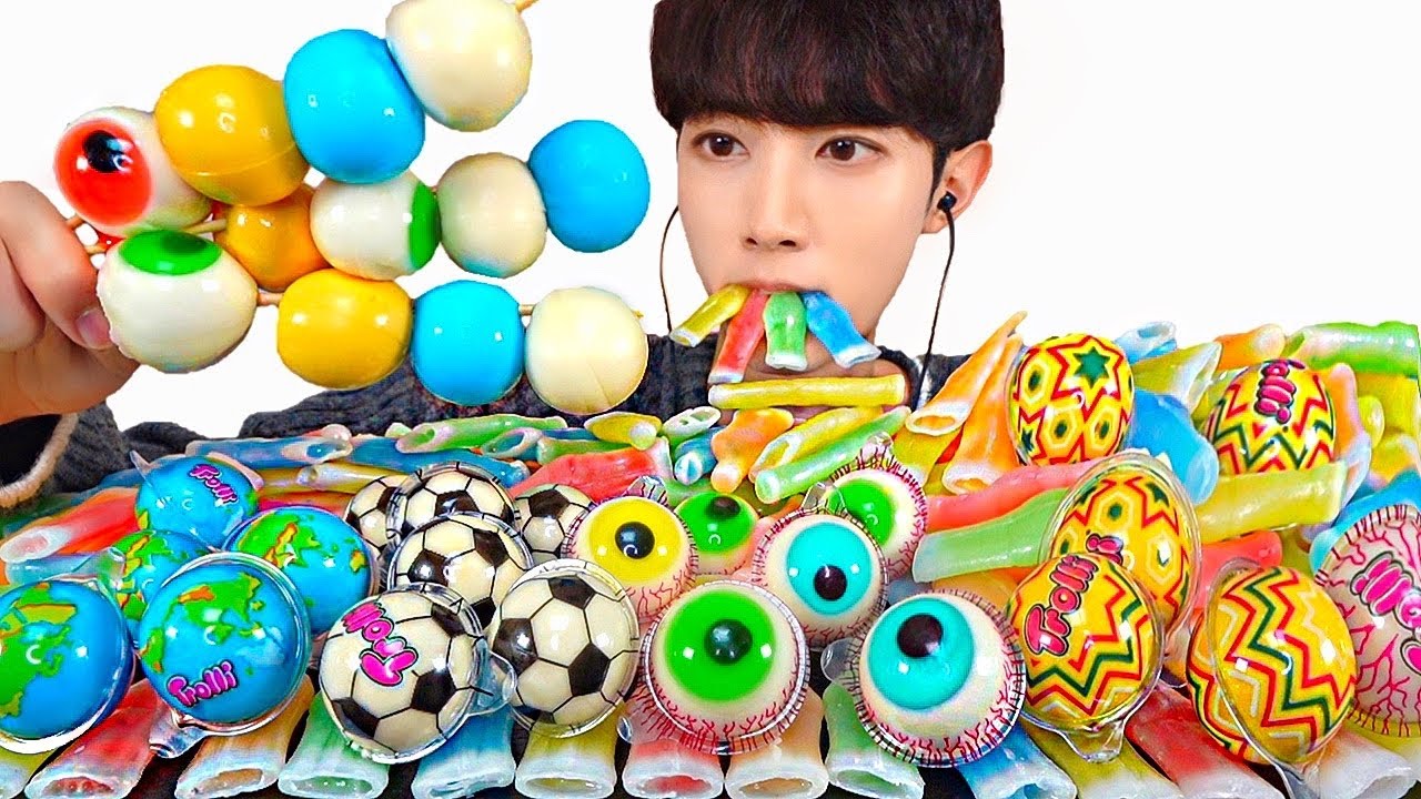 SUB) MOST POPULAR JELLY FOR ASMR AND NIK-L-NIPS WAX BOTTLES CANDY