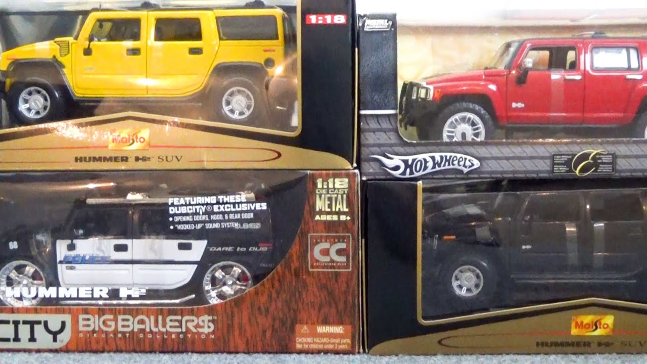 H2 - Unboxing 4 HUMMER Minicars ♪ JadaToys, Maisto, Hotweeel
