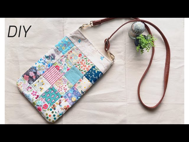 DIY☆7cm角パッチワークで可愛いショルダーバッグの作り方 - YouTube