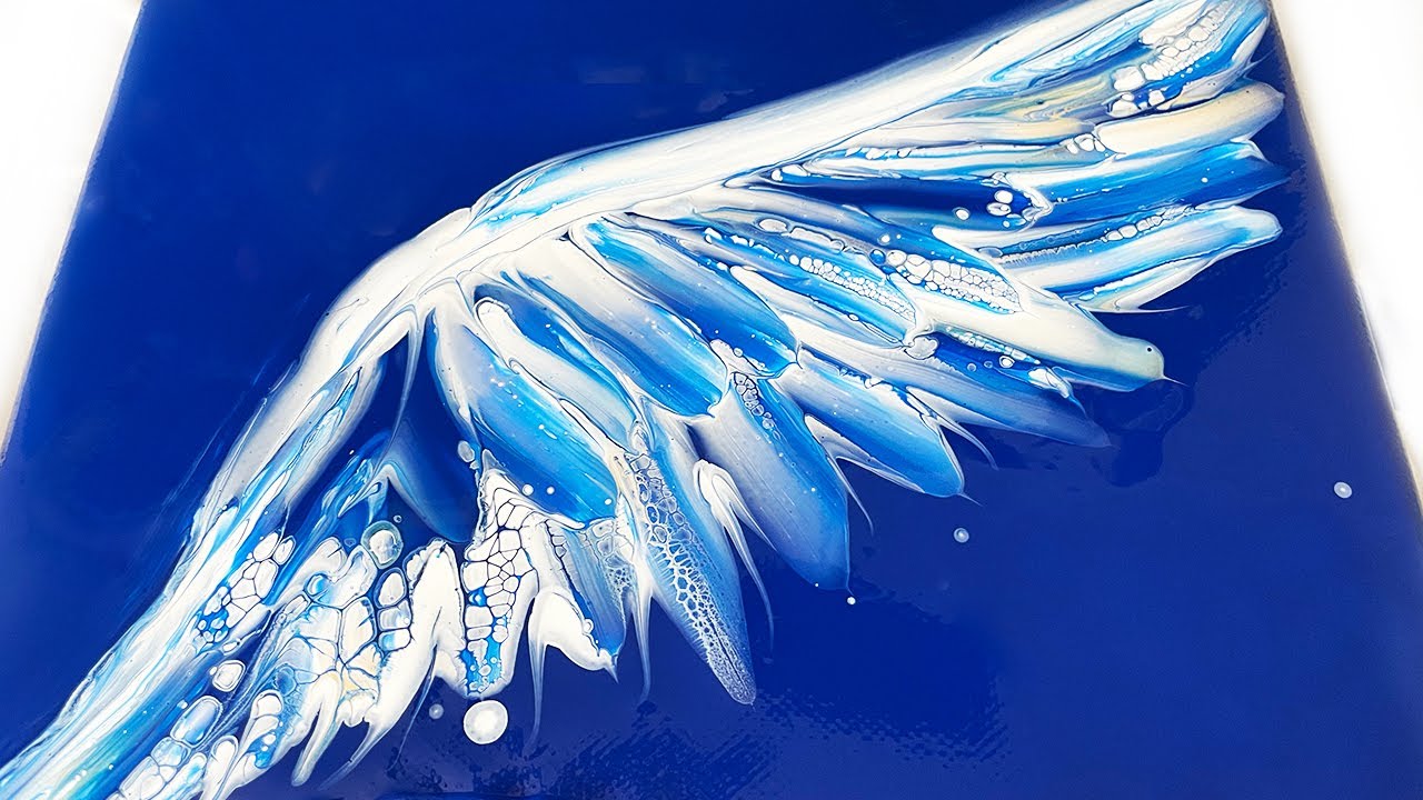 A Blue Angel Wing/ Fluid Art/ Swipe/ フルイドアート/ポーリング
