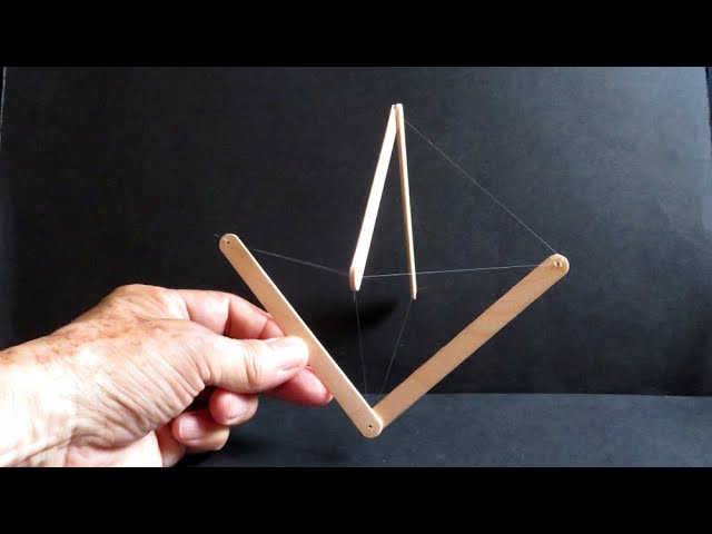 簡単な造りのテンセグリティ、 Vピース Simple Tensegrity Structures