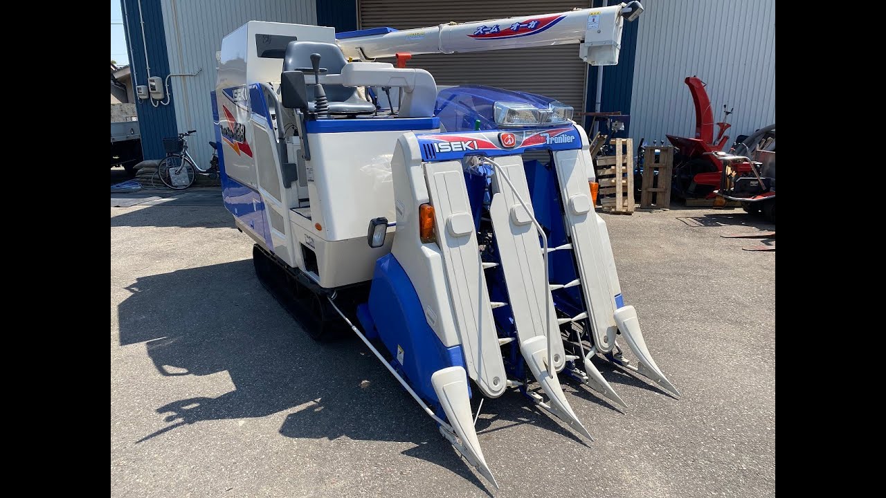 イセキ 中古 コンバイン HFG328 3条刈 266時間 28馬力 - YouTube