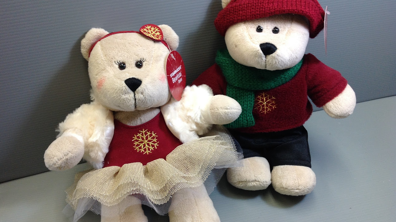Japan Starbucks Bearista Bears Christmas 2014 - YouTube
