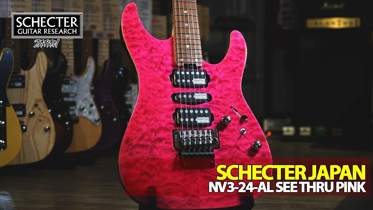 Schecter Japan NV3-24-AL See Thru Pink Made in Japan - YouTube