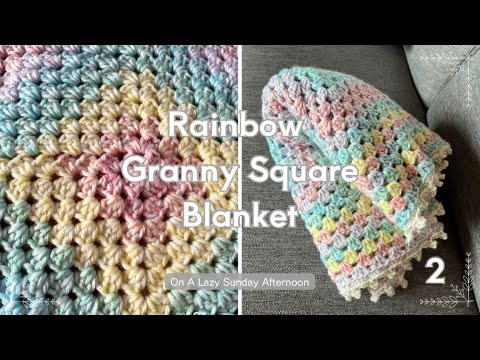 かぎ針編み / Crochet《 レインボーブランケット / Rainbow Granny