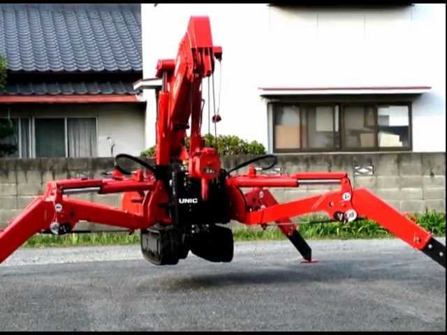 UNIC ミニクローラークレーン驚き編 - YouTube