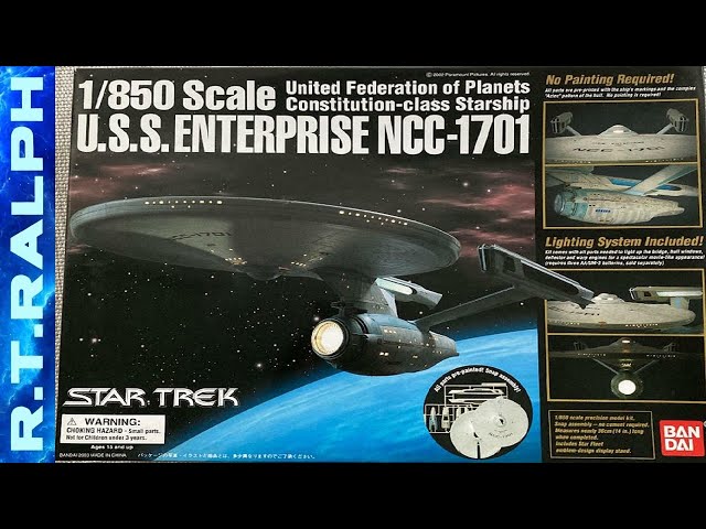 Star Trek Bandai USS Enterprise 1701 1:850 Scale Review. - YouTube