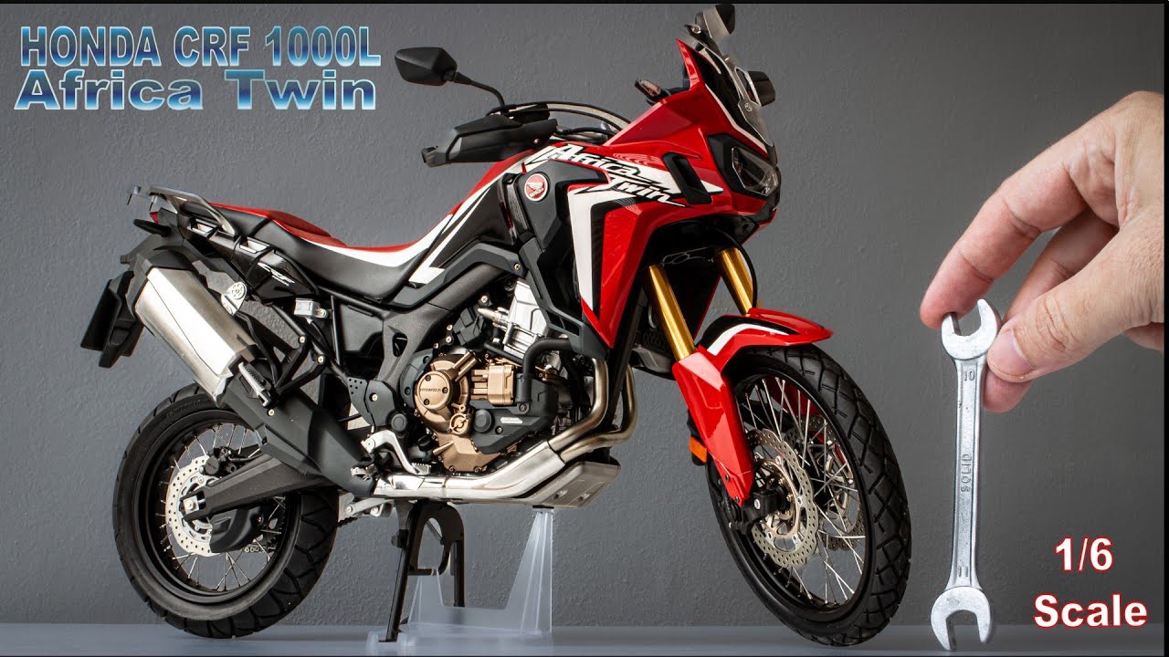 HONDA CRF 1000L Africa Twin Scale Model Bike in 1/6 Scale - YouTube