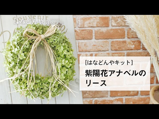 紫陽花アナベルのリースキットの作り方《はなどんやキット》 - YouTube