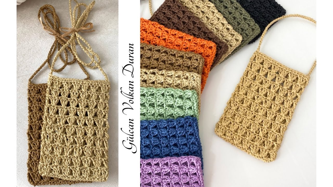 HOW TO MAKE A VERY PRACTICAL KNITTED PHONE BAG - KNITTED MINI BAG