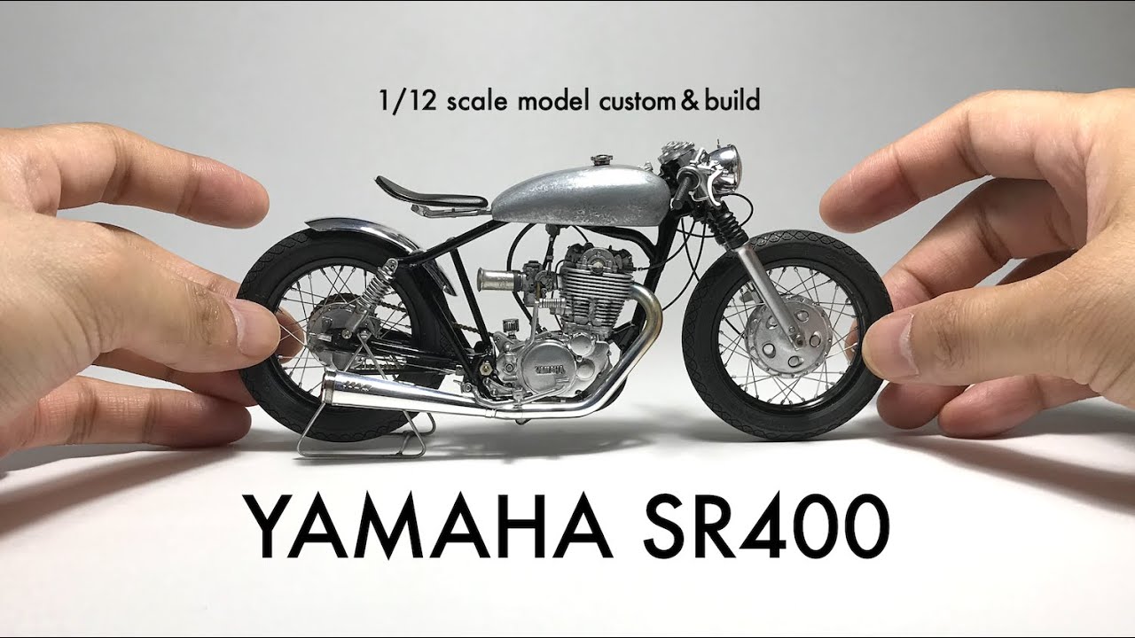 Building Aoshima 1/12 Yamaha SR400 cafe racer Scale Model Custom