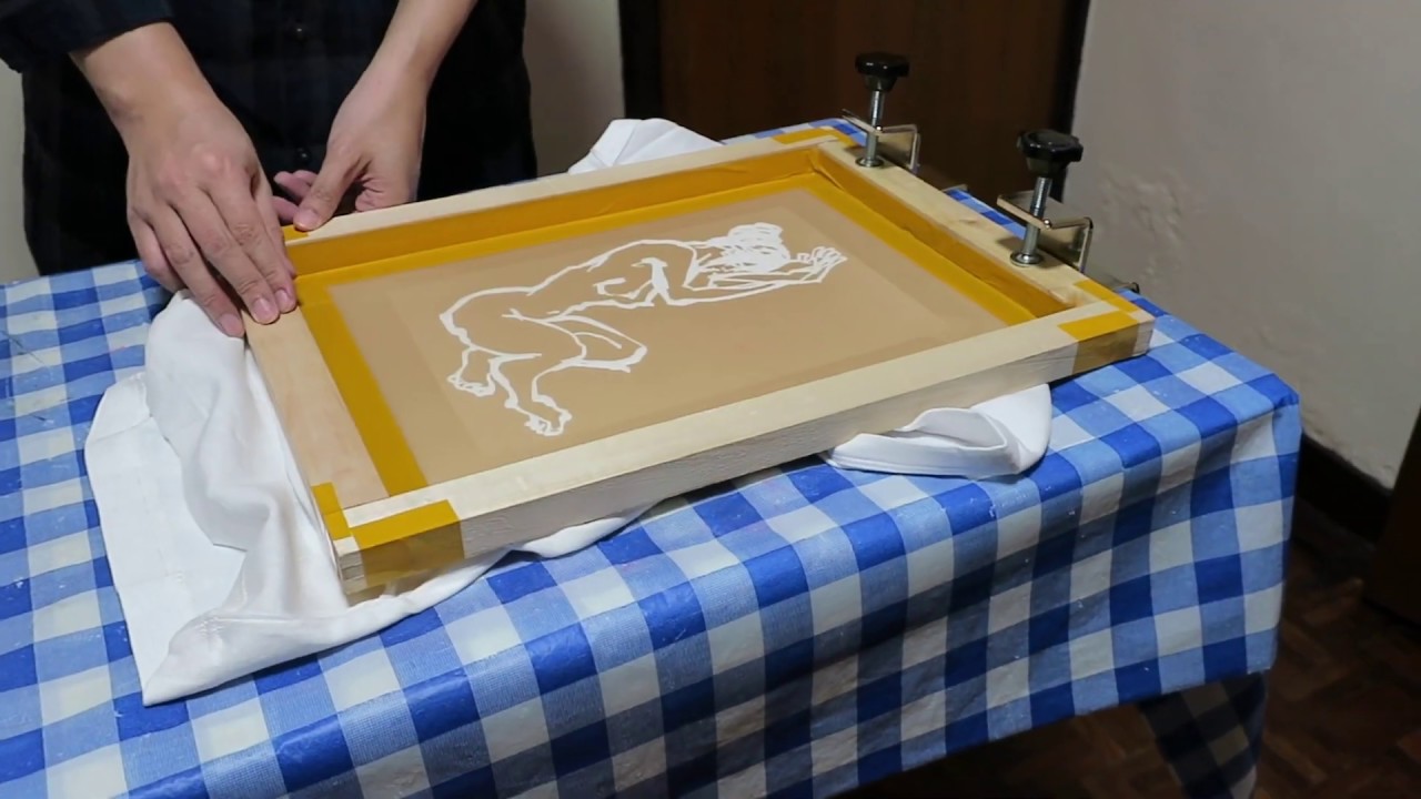 シルクスクリーン印刷 / W型クランプ 印刷台用可 - YouTube