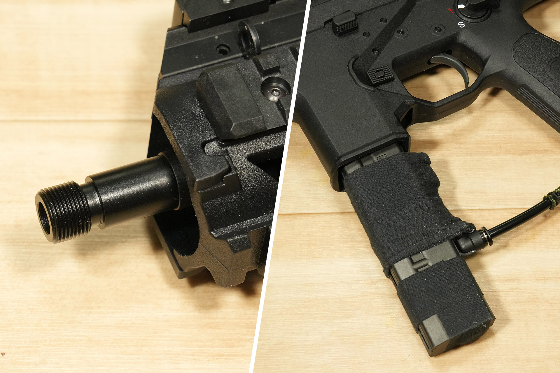 KSC Beretta PMX システム7TWOに14mm逆ネジアダプターを取り付け