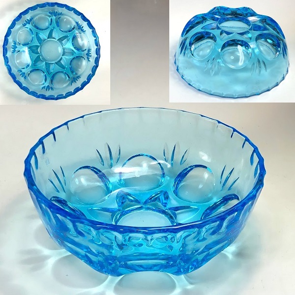 青ガラス小鉢R7242 : 昭和レトロガラス食器雑貨通販ショップ
