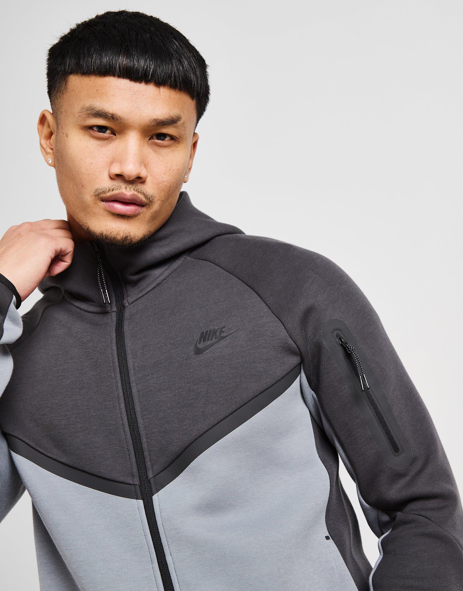 Grey Nike Tech Fleece Full Zip Hoodie - JD Sports Global