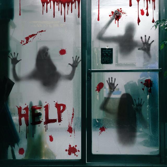 3Dウォールステッカー 血液 血しぶき メッセージ 不気味 英語