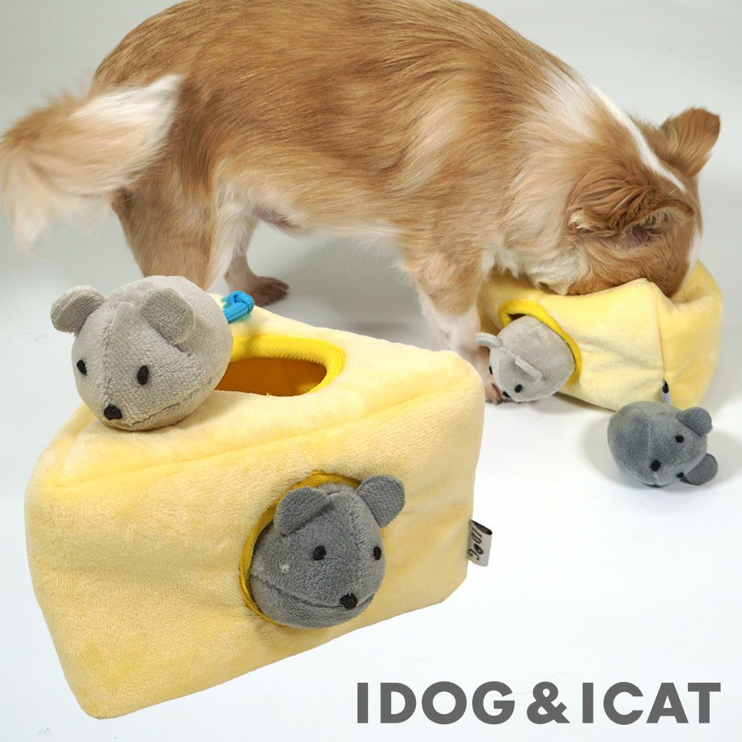 iDog 知育トイ チーズとネズミ カシャカシャと鳴き笛入り アイドッグ