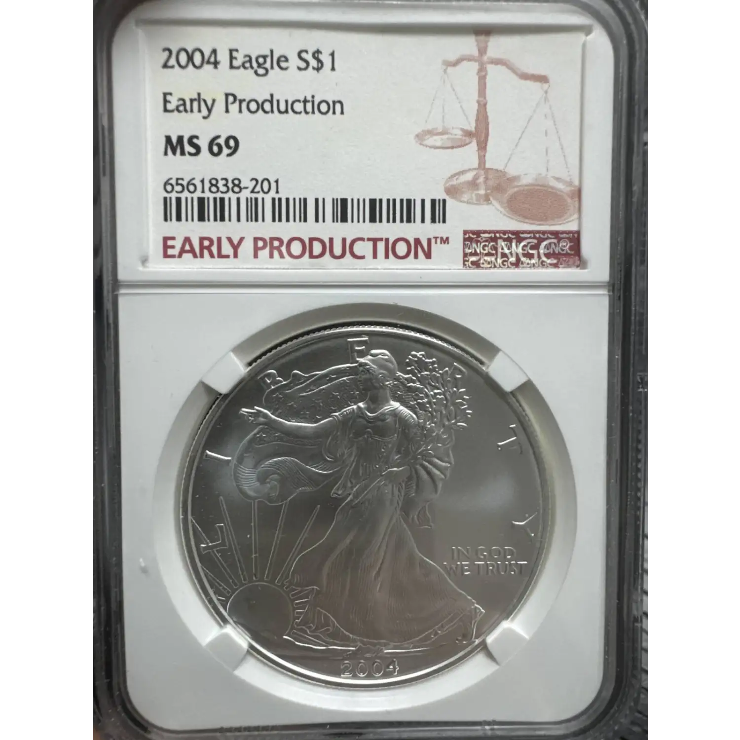 2004 American Silver Eagle NGC MS69 Early Production - IDC COIN