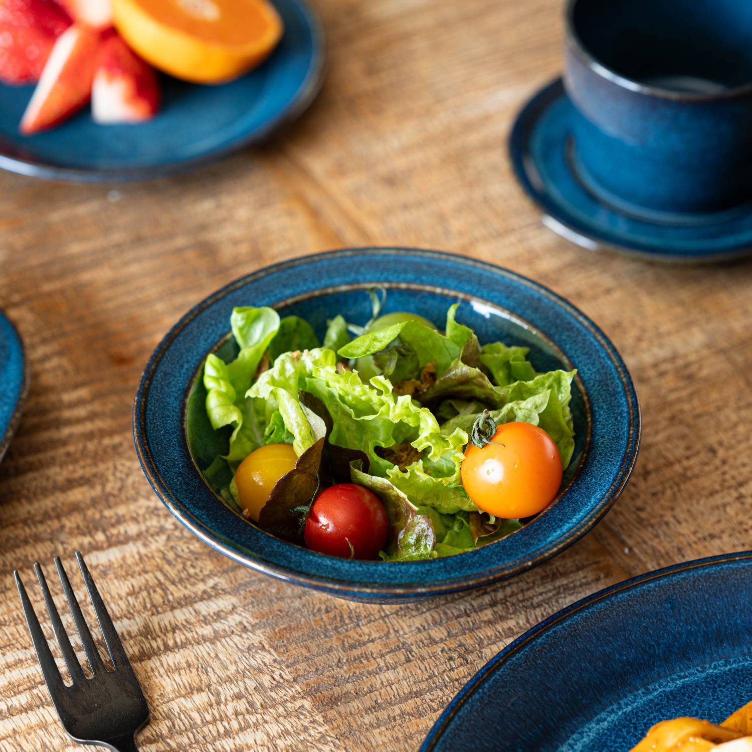 北欧ブルー 深ブルー 15.5cmサラダボウル[美濃焼] - カフェ食器通販の